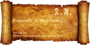 Kopcsák Melinda névjegykártya