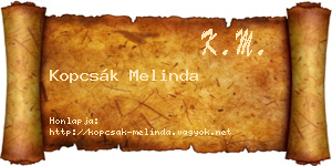 Kopcsák Melinda névjegykártya