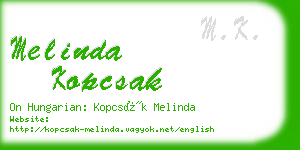 melinda kopcsak business card